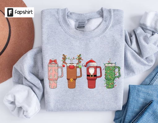 Womens Christmas Sweatshirt, Christmas Cups Shirt, Christmas Crewneck Sweater, Holiday Sweater, New Year Shirt, Christmas Gift, Xmas Tshirt