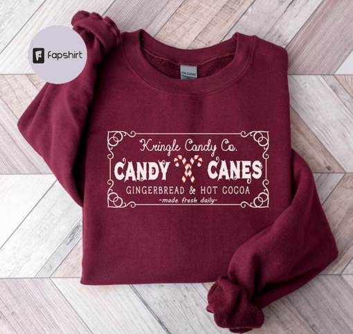 Retro Christmas Sweatshirt, Kringle Candy Co. Shirt, Christmas Candy Sweatshirt, Candy Cane Shirt, Christmas Crewneck Sweatshirt, Xmas Tee