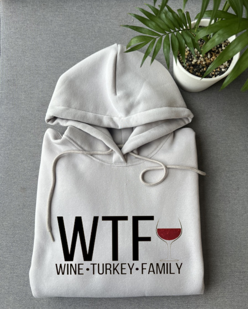 WTF wine turkey family – Thanksgiving humor – Thanksgiving PNG – Adult Humor