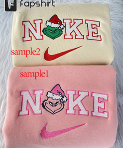 Mrs And Mr Grinch Christmas Embroidered Sweatshirt,…