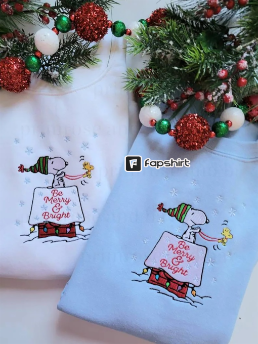 Christmas Sweatshirt | Christmas Embroidered Crewneck | Holiday crewneck | Snoopy and Woodstock | Peanuts Christmas Sweater | Charlie Brown