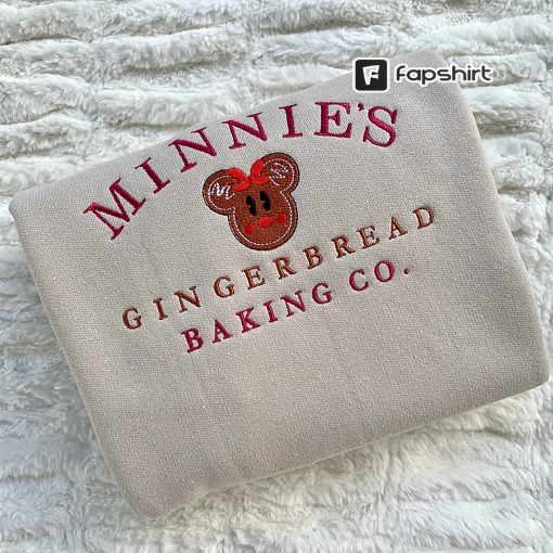 Embroidered Minnie’s Gingerbread Baking Co Sweatshirt | Christmas Crewneck | Embroidered Sweatshirt | Gift For Her