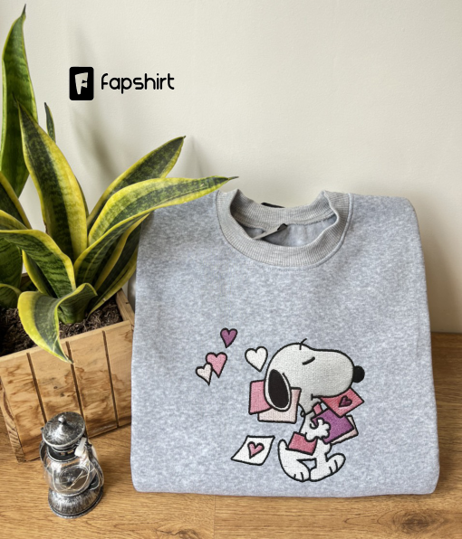 Snoopy Valentine Embroidered Crewneck