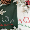 Kitty Christmas Tumbler Concha Red Green Winter Bow Cat xmas Holiday Machine Embroidery