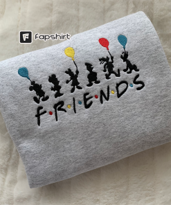 Friends Embroidered Sweatshirt, Embroidered hoodie, Couple Matching…