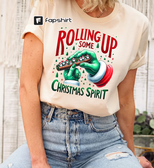 Rolling Up Some Christmas Spirit Tshirt, Christmas T-Shirt, Happy New Year, Xmas Gift, Family Holiday Shirt, Merry Christmas Shirt