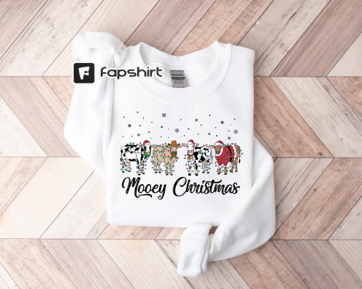 Christmas Cow Sweatshirt, Cow Lover Gift, Funny Christmas Shirt, Holiday Sweater, Farm Christmas Shirt, Womens Cow Shirt, Christmas Crewneck