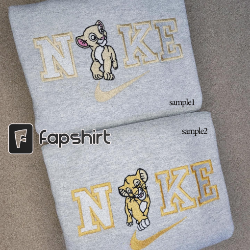 Simba Embroidered Crewneck | Simba and Nala | Embroidered Simba Hoodie | Couples Sweaters | His and Hers | Matching Embroidered Sweaters