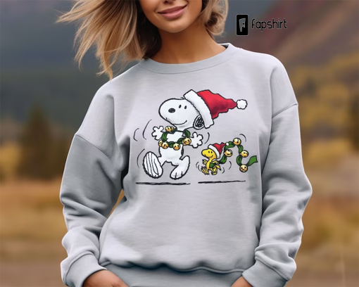 Charlie and the Snoopy Christmas Sweatshirt, Christmas Cartoon Dog Sweatshirt, Christmas Gift, Vintage Sweatshirt