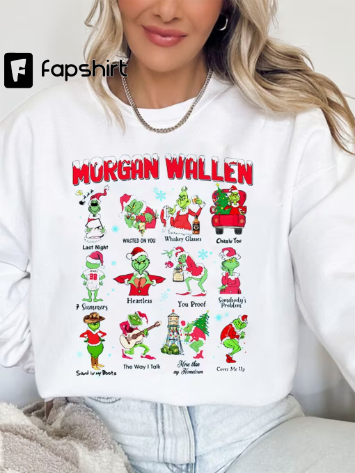 Mor gan Wa llen Gri nch Christmas Sweatshirt