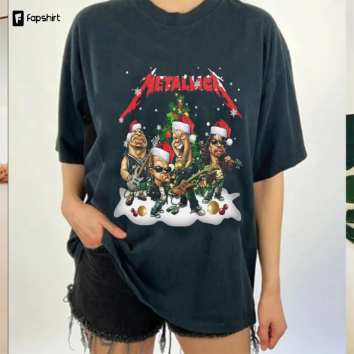 Metallica Band Merry Christmas Unisex T-Shirt Metallica Ugly Christmas Sweater, Rock Band Music Shirt