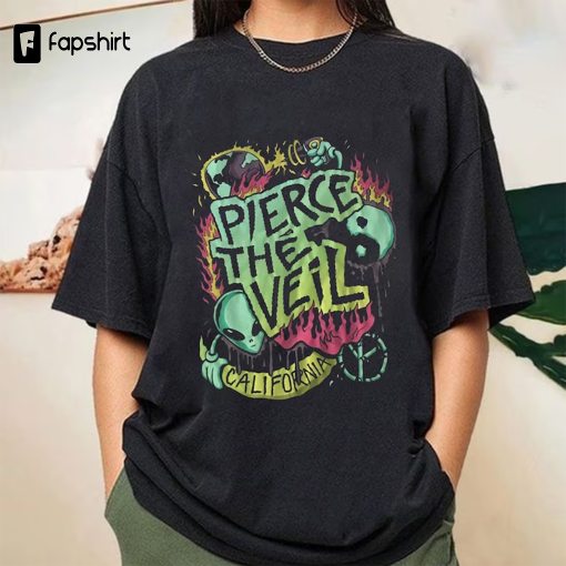 Vintage Pierce the Veil Band Shirt Pierce the Veil Unisex T-shirt, Vintage Pierce the Veil Band Skull T-shirt, Pierce the Veil Tour 2023