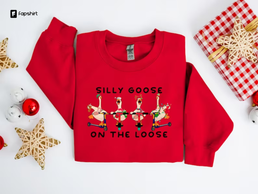 Silly Goose Christmas Sweatshirt, Goose Bumps Crewneck Sweater, Silly Goose Shirt, Funny Animals Goose Shirt, Funny Christmas Shirt for Kids