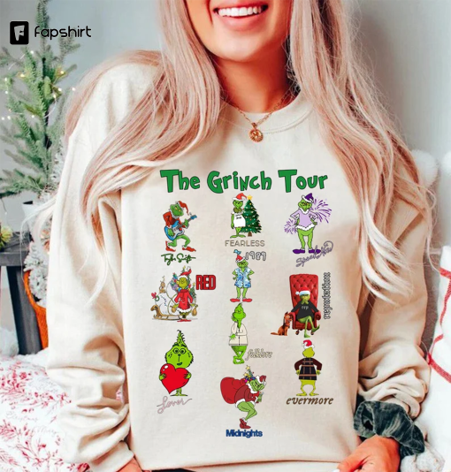 Christmas The Eras Tour Sweatshirt, Grinchmas Shirt, 90’s Vintage Movie Sweater, Swiftie Christmas Gift, Xmas Eras Tour Merch Tee Shirt