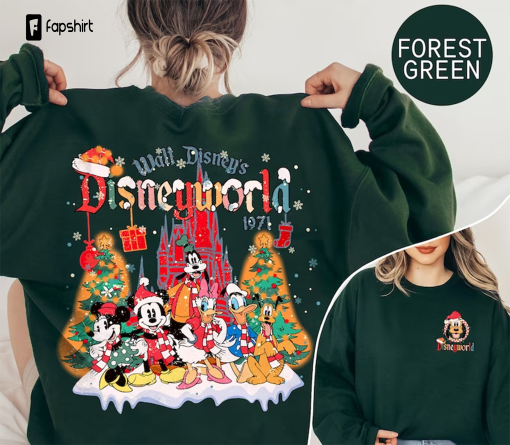 Mickey & Friends Disneyworld Christmas Sweatshirt, Vintage Disney Christmas Party 2023 Shirt, Disney Castle Shirt, Christmas Disney Family