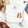 Embroidered Christmas Dog Sweatshirt Embroidered Golden Retriever Christmas Sweater Crewneck Winter Sweatshirt Women Christmas Sweatshirt