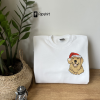 Embroidered Christmas Dog Sweatshirt Embroidered Golden Retriever Christmas Sweater Crewneck Winter Sweatshirt Women Christmas Sweatshirt