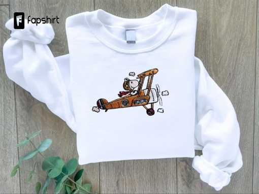 Snoopy Cartoon Dog, Embroidered Sweater, Snoopy Sweatshirt, Charlie Brown Sweatshirt, Snoopy Airplane, Charlie Brown Sweatshirt