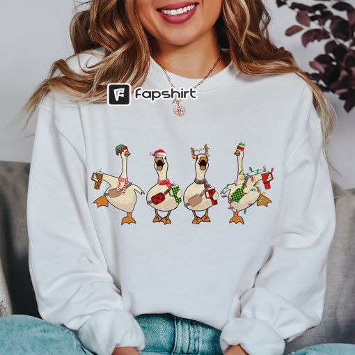 Duck Christmas Sweatshirt, Cute Duck Christmas Hoodie, Christmas Farm Animal Shirt, Duck Lover T-Shirt, Christmas Gift, Christmas Shirt