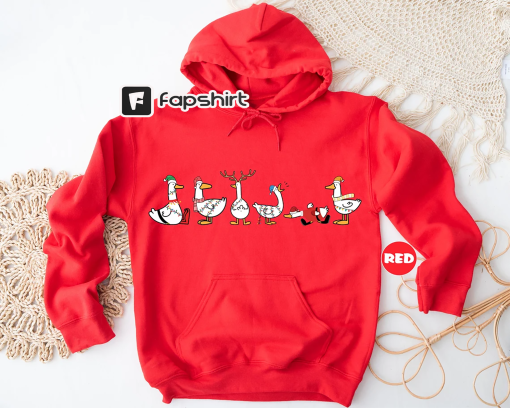 Ducks Christmas Light Sweatshirt, Santa Ducks Merry Christmas Hoodie, Duck Lover Clothes, Funny Duck Christmas Outfit , Xmas Family Apparel