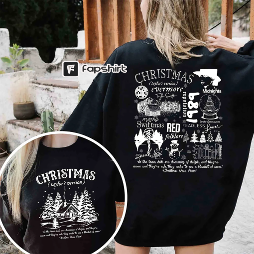 Christmas Taylor’s version 2 Sides Sweatshirt, Christmas Tree Farm Sweatshirt, Holiday shirt, The eras Tour, Merry Christmas Funny Sweater