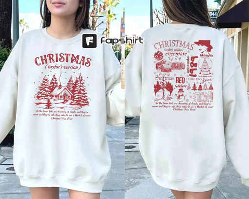 Christmas Taylor’s version 2 Sides Sweatshirt, Christmas Tree Farm Sweatshirt, Holiday shirt, The eras Tour, Merry Christmas Funny Sweater