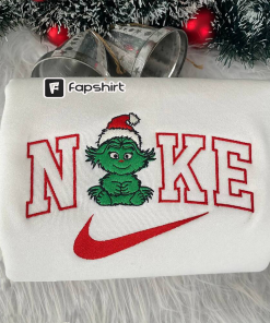 Baby Grinch Christmas Embroidered Sweatshirt, Christmas Gift…