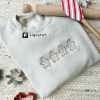 Cute Grinch Couple  Embroidered Sweatshirt, Xmas Gift for Couple