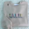 Christmas Taylor Embroidered Sweatshirt, Swiftie Christmas Gift, Taylor Holiday Sweater, Christmas Lights, The Eras Tour Shirt