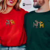 Chest Nuts Matching Couple Embroidered Sweatshirt, Merry Christmas Crewneck Holiday Embroidery Pullover His and Hers Couple Sweater