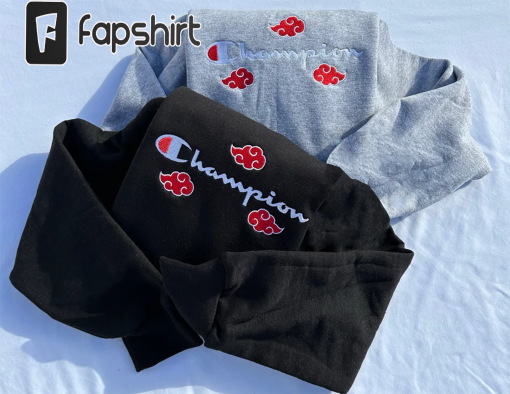 Akatsuki Cloud Embroidery Sweater, Embroidery Shirt, Anime Shirt, Embroidery Sweater, Embroidered Sweatshirt, Anime Sweater