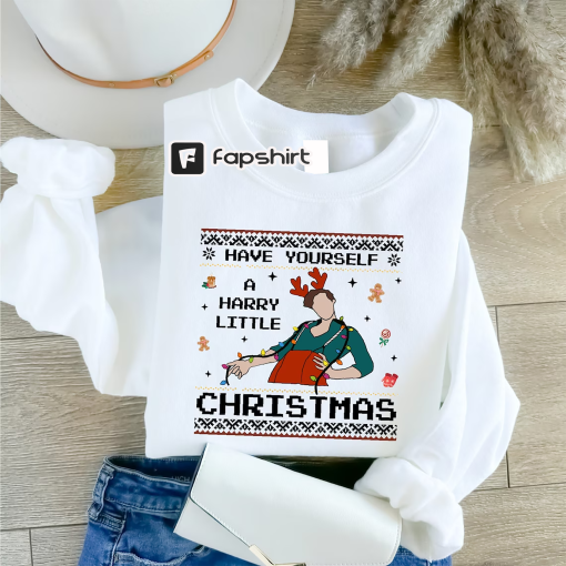 Have Yourself A Harry Little Christmas Sweatshirt, Music Lover Hoodie, Ugly Christmas Sweater, Concert Sweatshirt