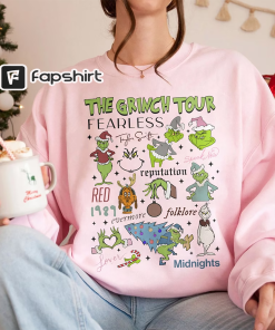 Christmas The Eras Tour Sweatshirt, Retro Grinchmas…