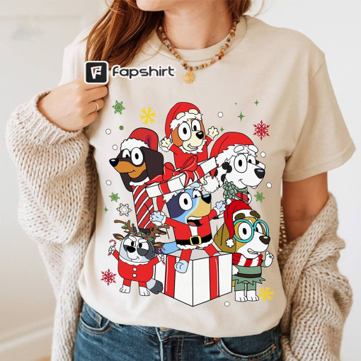 Bluey Christmas Family Shirt, Kids Christmas Shirt, Bluey Sweatshirt, Christmas Sweater, Christmas Shirts, Kids Shirt, Xmas Shirt