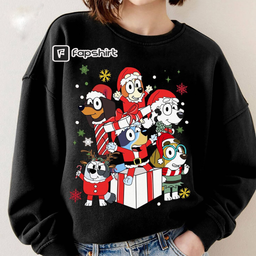 Bluey Christmas Family Shirt, Kids Christmas Shirt, Bluey Sweatshirt, Christmas Sweater, Christmas Shirts, Kids Shirt, Xmas Shirt