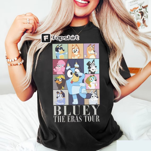 Bluey Eras Tour Sweatshirt, Bluey Family Hoodie, Bluey Cartoon Shirt, Bluey Birthday Party T-Shirt, Bluey Heeler Tee, Eras Tour Bluey