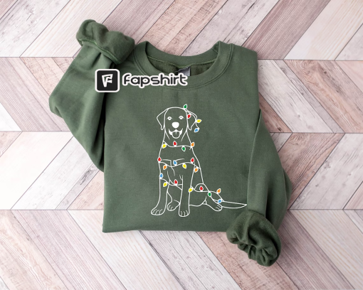 Labrador Dog Christmas Sweatshirt, Christmas Labrador Retriever Shirt, Cute Dog Mom Sweatshirt, Dog Lover Family Gift,Womens Christmas Shirt