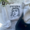 ITS Prada Unisex Sweatshirt, Floral Line art Prada Pullover, Elevated Prada or Nada Sweatshirt,Prada embroidered sweatshirt