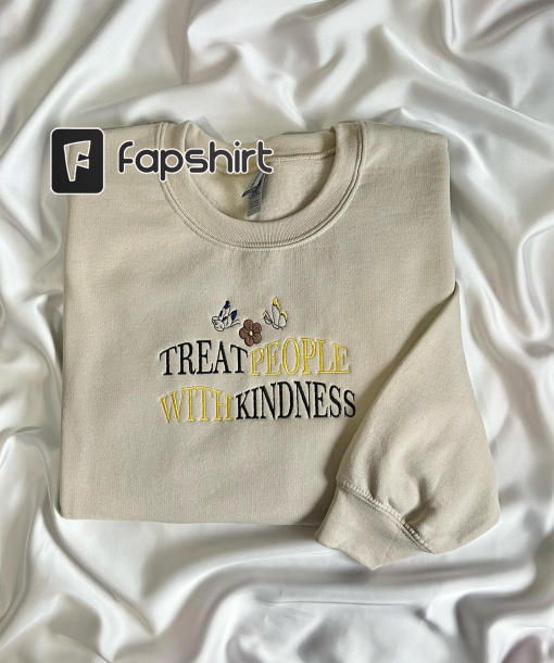 Treat People with Kindness Embroidered Sweatshirt, TPWK, Tumblr Vsco Girl, Y2K, Oversized Clothing, Custom Shirts, Personalized Gift for Her