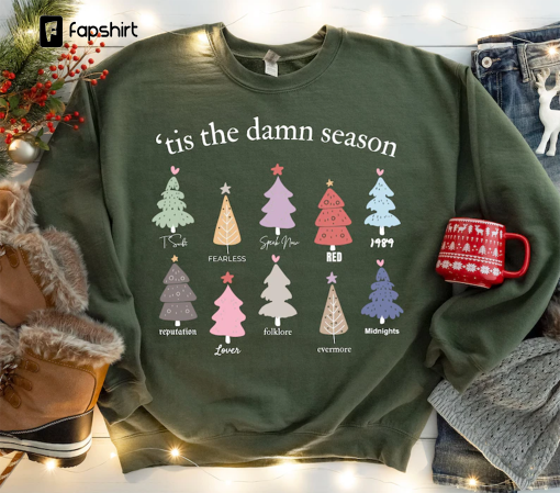 Tis The Damn Season Christmas Tree Shirt, Merry Christmas Sweatshirt, Holiday Party Sweater, Christmas Tree Shirt, Ugly Christmas Shirt