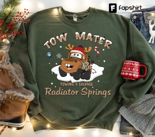 Disney Cars Christmas Shirt, Tow Mater Radiator Springs Christmas Sweatshirt, Disney Cars Land Trip Christmas Hoodie, Disneyland Holiday Tee