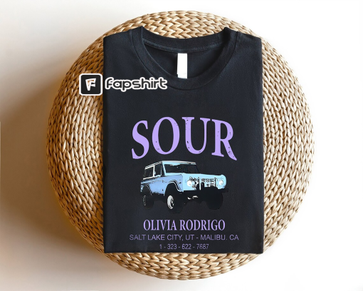 Olivia Rodrigo Sour Car T-Shirt, Olivia Rodrigo Guts Merch, Guts Tour 2024 Shirt, Olivia Rodrigo Concert Shirt, Olivia Rodrigo Fan Shirt