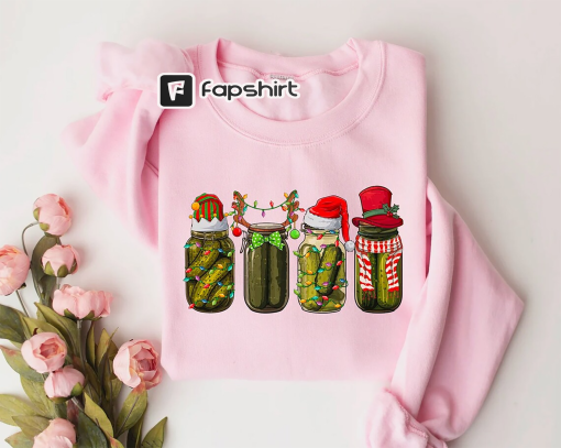 Christmas Pickle Sweatshirt, Canning Season Sweatshirt, Pickle Lovers Shirt, Retro Christmas Pickles Sweater, Pickles Crewneck, New Year Tee