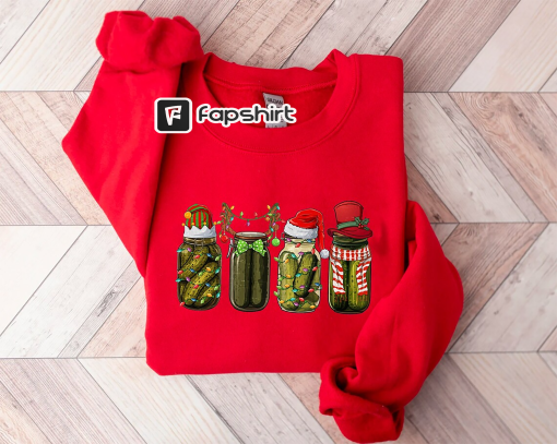 Christmas Pickle Sweatshirt, Canning Season Sweatshirt, Pickle Lovers Shirt, Retro Christmas Pickles Sweater, Pickles Crewneck, New Year Tee