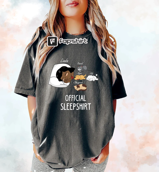 Personalized Official Sleepshirt with cats and dogs, Custom cat lover gift, Cat mom gift, Official Dogs Sleep Shirt, Birthday Gift