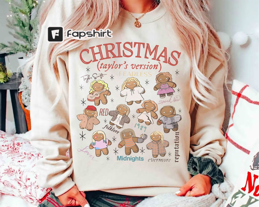 Taylor Gingerbread Christmas Sweatshirt, Merry Swiftmas TS Version Shirt, TS Album Shirt, Eras Christmas Merch, Trendy Sweatshirt