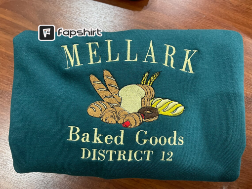 Mellark Bakery Embroidered Sweatshirt THG Series All Districts Welcome District 12, Book Merch, Book embroidered sweatshirt