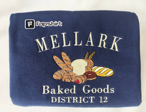 Mellark Bakery Embroidered Sweatshirt THG Series All Districts Welcome District 12, Book Merch, Book embroidered sweatshirt