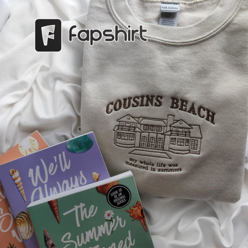 Embroidered Cousins Beach Crewneck Sweatshirt, Trendy Summer Shirt, Cousins Beach T-Shirt, Cousins Beach North Carolina Sweatshirt