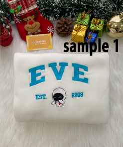 Wall-E x Eve Embroidered Sweatshirt, Custom Initials…